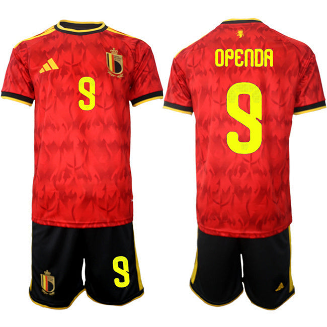 Belgium National Team #9 Loïs Openda Red 2026 World Cup Home Soccer Jersey Suit sports jersey product view 1