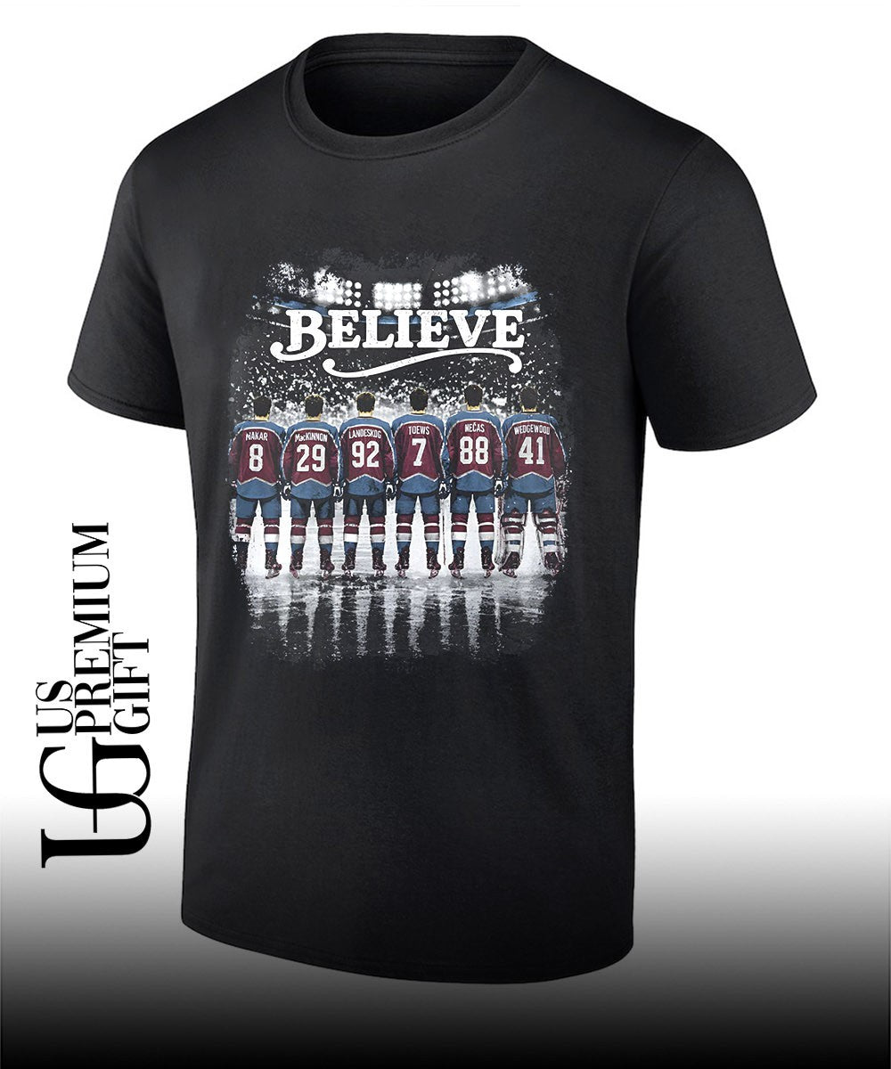 Believe Colorado Avalanche Hockey 2026 Playoffs shirt Unisex T-shirt, Sweatshirt, Hoodie, Long Sleeve Tee - T-Shirt, Sweatshirt, Hoodie