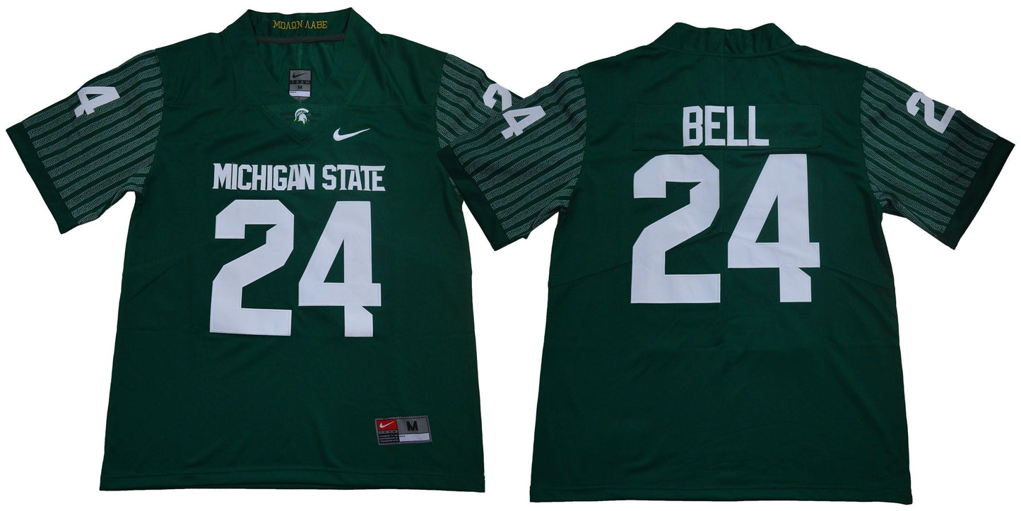 Bell 24 Legend Green College Football Jersey football jersey product view 1