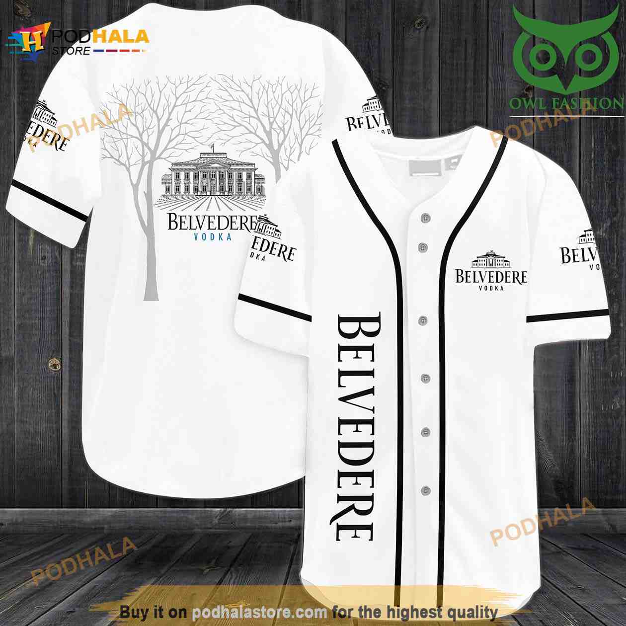 Belvedere White 3D Baseball Jersey Shirt baseball jersey product view 1