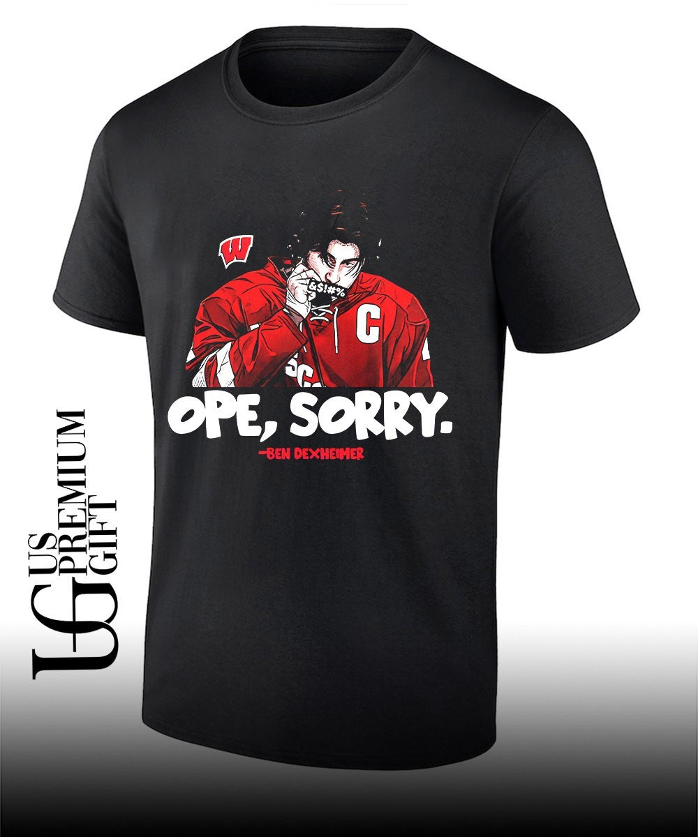 Ben Dexheimer Wisconsin Badgers Ope Sorry censored hockey shirt Unisex T-shirt, Sweatshirt, Hoodie, Long Sleeve Tee - T-Shirt, Sweatshirt, Hoodie