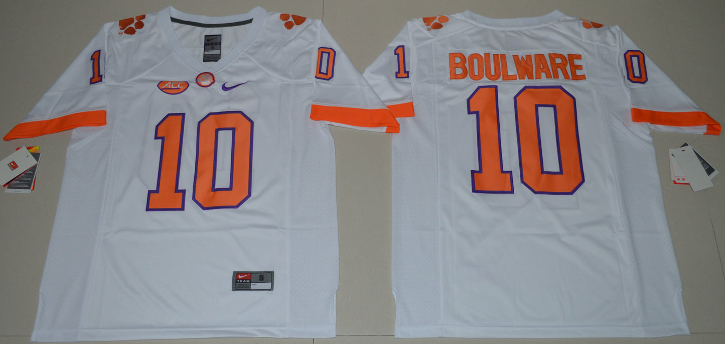 Ben Boulware 10 White 2016 College Football Jersey football jersey product view 1