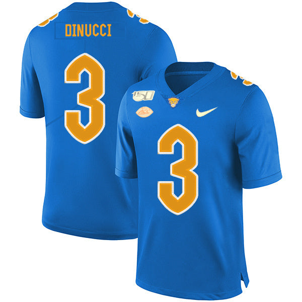 Ben DiNucci 3 Blue College Football Jersey football jersey product view 1