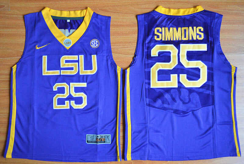 Ben Simmons 25 Purple Youth College Football Jersey football jersey product view 1