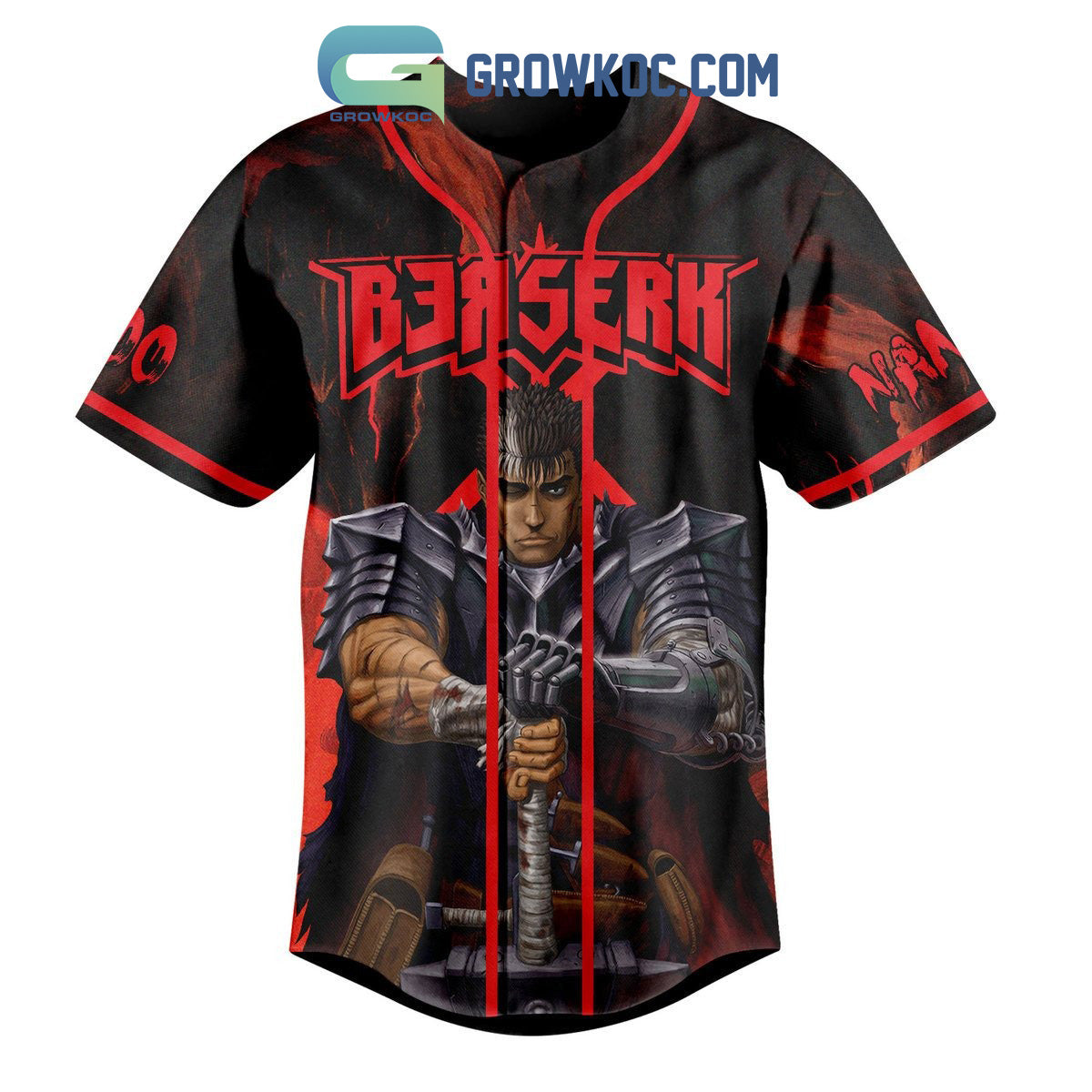 Berserk I Never Asked For A Miracle I’ll Get Things Done Myself Personalized Baseball Jersey baseball jersey product view 2