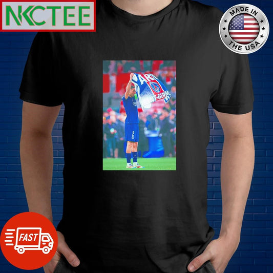 Best Achraf Hakimi hold PSG flag photo shirt Unisex T-shirt, Sweatshirt, Hoodie, Long Sleeve Tee - T-Shirt, Sweatshirt, Hoodie