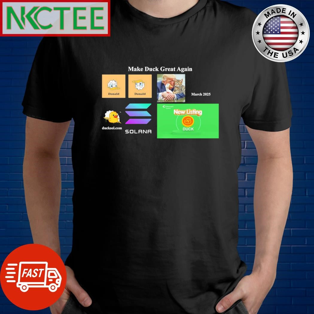 Best Donald Trump and Donald Duck and Tokocrypto new listing duck coin and Solana shirt Unisex T-shirt, Sweatshirt, Hoodie, Long Sleeve Tee - T-Shirt, Sweatshirt, Hoodie