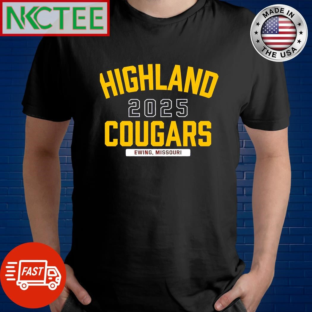 Best Highland 2025 Cougars Ewing Missouri shirt Unisex T-shirt, Sweatshirt, Hoodie, Long Sleeve Tee - T-Shirt, Sweatshirt, Hoodie