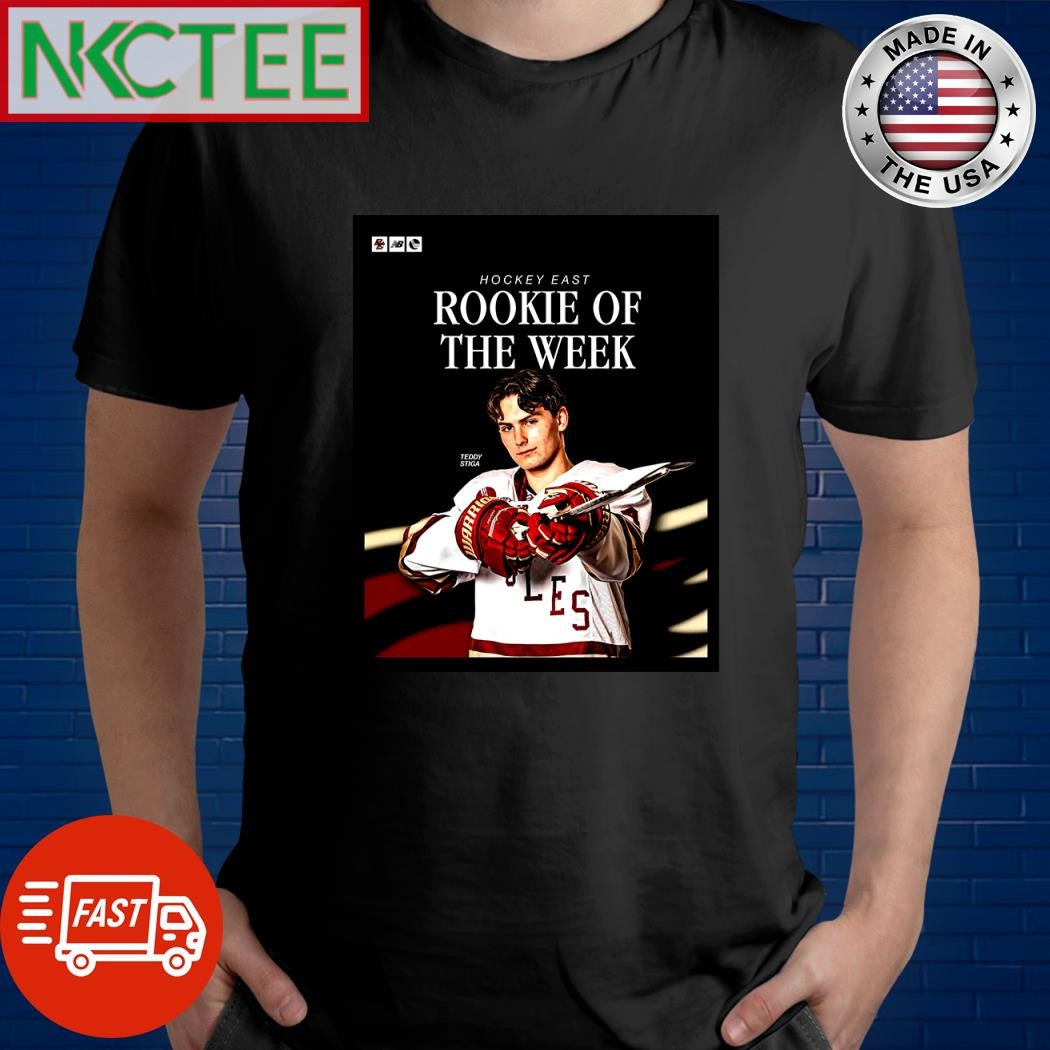 Best Hockey east Rookie Of The Week Teddy Stiga shirt Unisex T-shirt, Sweatshirt, Hoodie, Long Sleeve Tee - T-Shirt, Sweatshirt, Hoodie
