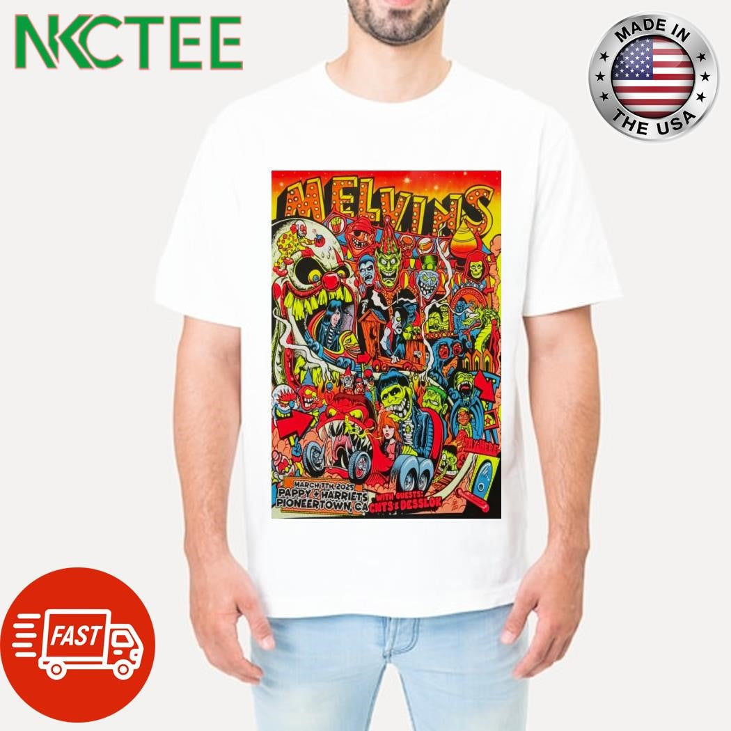 Best Melvins Tour Pioneertown, Ca 2025 Poster Shirt Unisex T-shirt, Sweatshirt, Hoodie, Long Sleeve Tee - T-Shirt, Sweatshirt, Hoodie