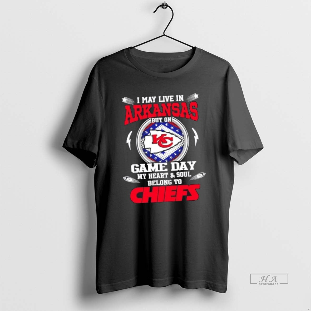 Best Official I May Live In Arkansas But On Game Day My Heart And Soul Unisex T-shirt, Sweatshirt, Hoodie, Long Sleeve Tee - T-Shirt, Sweatshirt, Hoodie