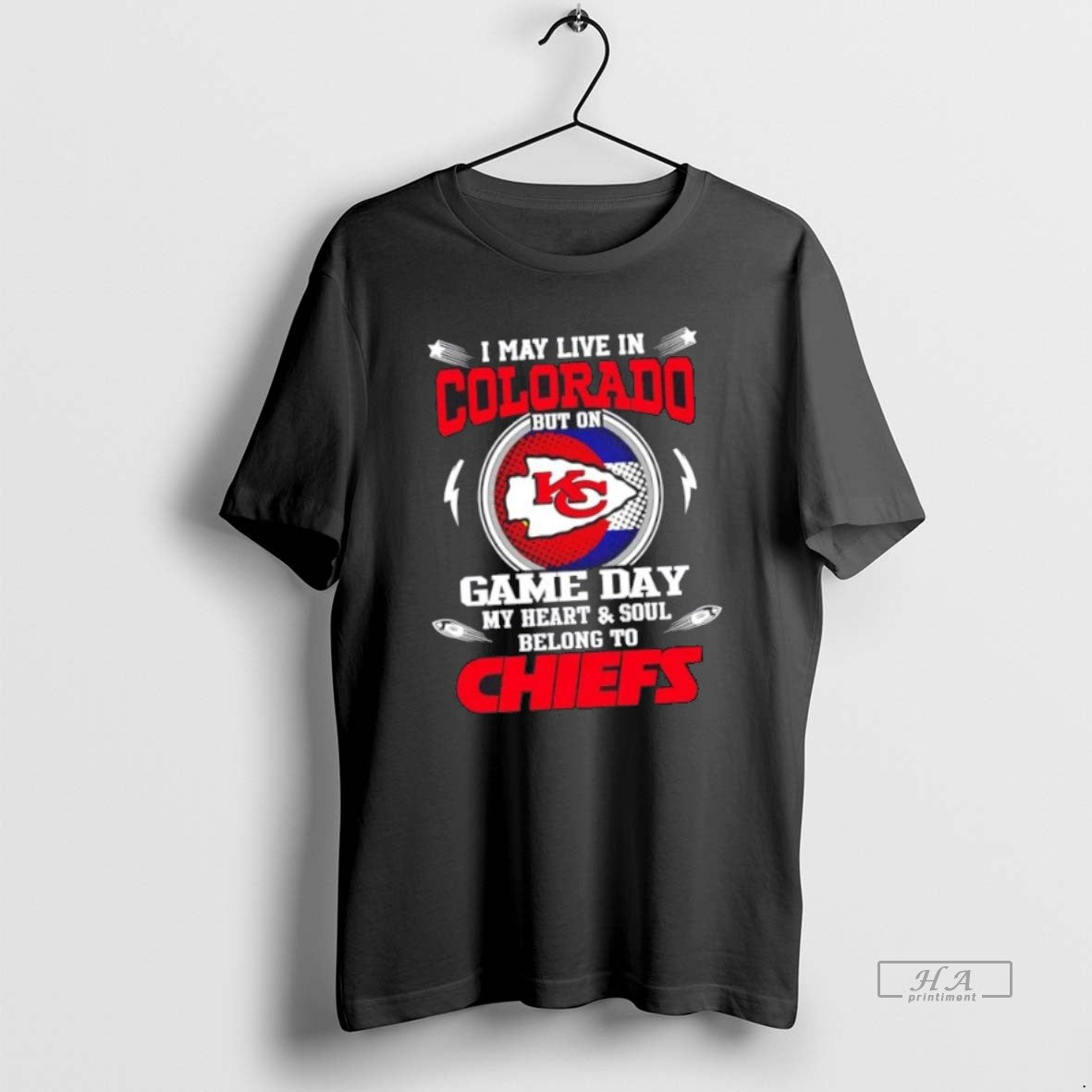 Best Official I May Live In Colorado But On Game Day My Heart And Soul Unisex T-shirt, Sweatshirt, Hoodie, Long Sleeve Tee - T-Shirt, Sweatshirt, Hoodie