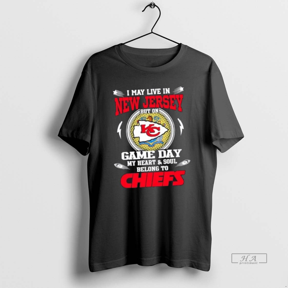 Best Official I May Live In New Jersey But On Game Day My Heart And Unisex T-shirt, Sweatshirt, Hoodie, Long Sleeve Tee - T-Shirt, Sweatshirt, Hoodie