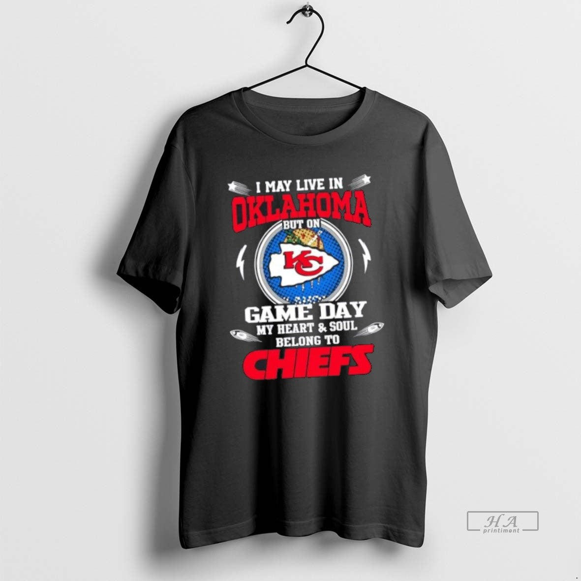 Best Official I May Live In Oklahoma But On Game Day My Heart And Soul Unisex T-shirt, Sweatshirt, Hoodie, Long Sleeve Tee - T-Shirt, Sweatshirt, Hoodie