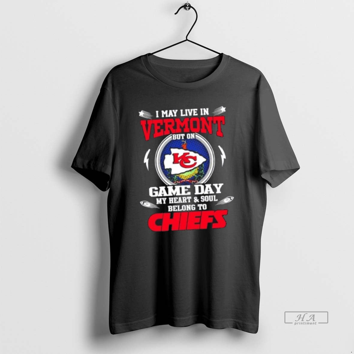 Best Official I May Live In Vermont But On Game Day My Heart And Soul Unisex T-shirt, Sweatshirt, Hoodie, Long Sleeve Tee - T-Shirt, Sweatshirt, Hoodie