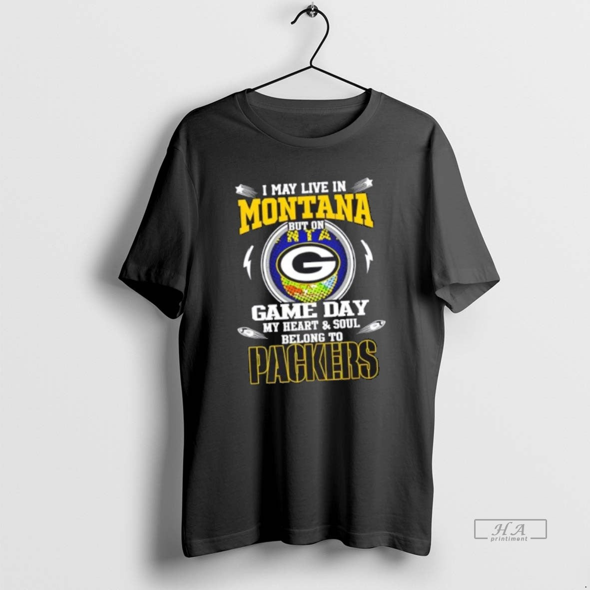 Best Trendy I May Live In Montana But On Game Day My Heart And Soul Unisex T-shirt, Sweatshirt, Hoodie, Long Sleeve Tee - T-Shirt, Sweatshirt, Hoodie