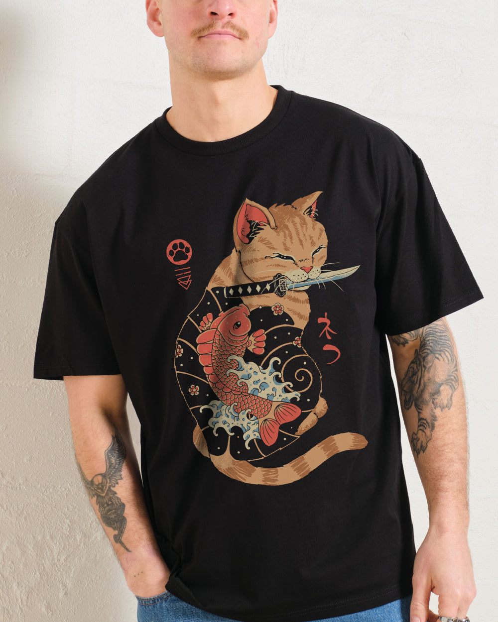 Carp Tattooed Cat T-Shirt Unisex T-shirt, Sweatshirt, Hoodie, Long Sleeve Tee - T-Shirt, Sweatshirt, Hoodie