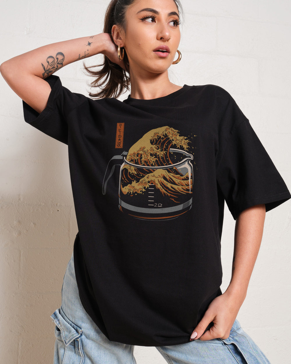 The Great Wave of Coffee T-Shirt Unisex T-shirt, Sweatshirt, Hoodie, Long Sleeve Tee - T-Shirt, Sweatshirt, Hoodie