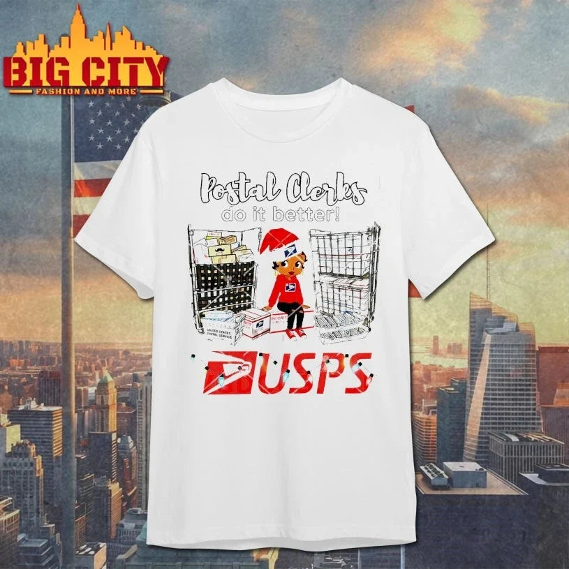 Betty Boop Christmas Postal Clerks Do It Better USPS shirt Unisex T-shirt, Sweatshirt, Hoodie, Long Sleeve Tee - T-Shirt, Sweatshirt, Hoodie