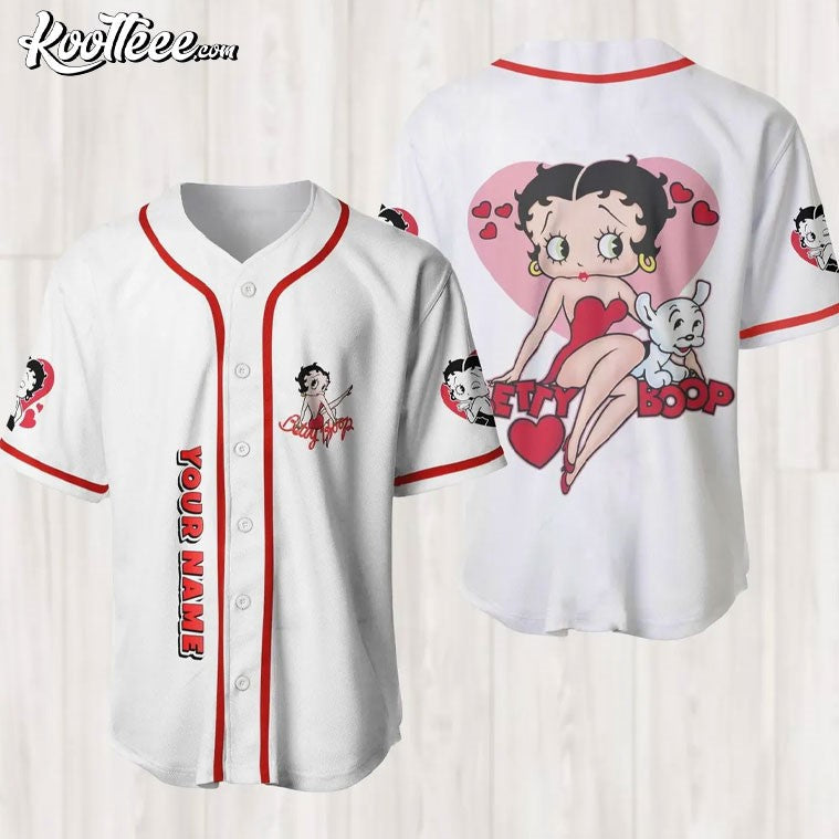 Betty Boop Custom Name Baseball Jersey baseball jersey product view 1