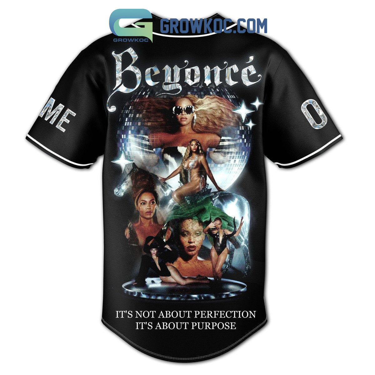Beyonce It’s Not About Perfection It’s About Purpose Personalized Baseball Jersey baseball jersey product view 3
