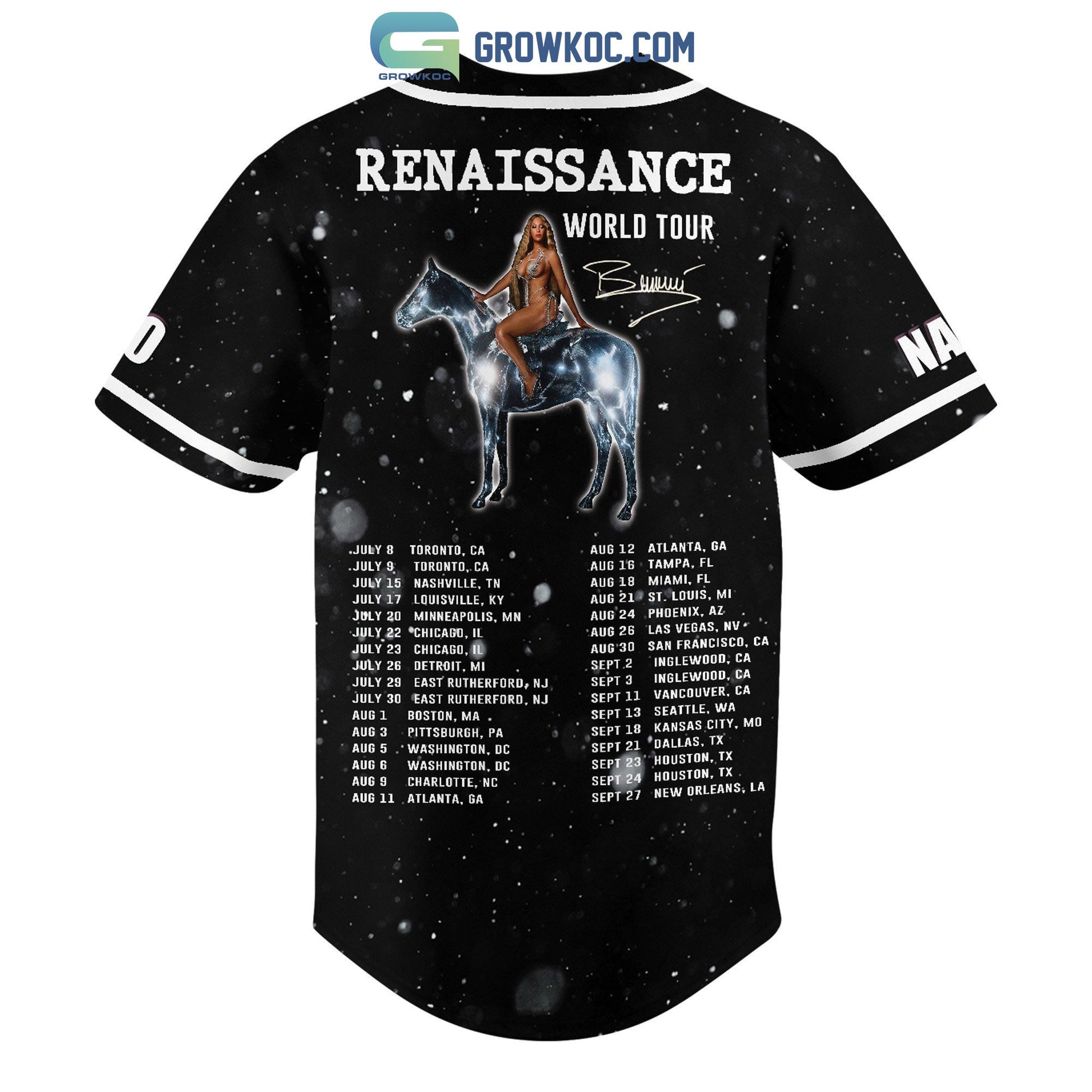 Beyonce Renaissance World Tour Personalized Baseball Jersey baseball jersey product view 3