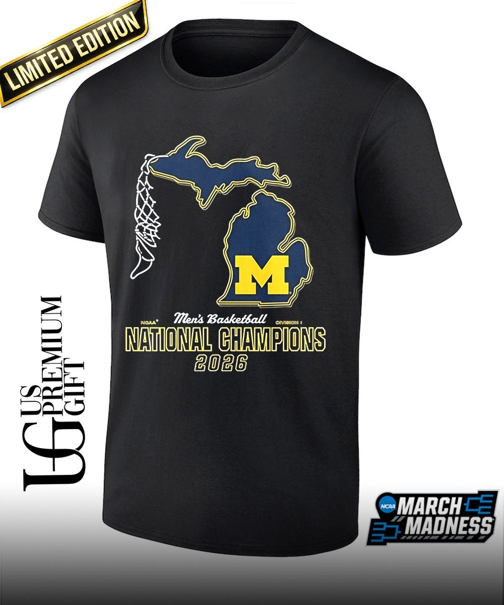 Michigan Wolverines 2026 Mens Basketball National Champions net shirt Unisex T-shirt, Sweatshirt, Hoodie, Long Sleeve Tee - T-Shirt, Sweatshirt, Hoodie