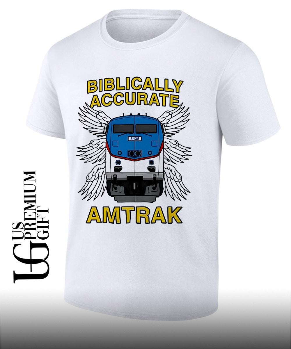 Biblically Accurate AMTRAK shirt Unisex T-shirt, Sweatshirt, Hoodie, Long Sleeve Tee - T-Shirt, Sweatshirt, Hoodie