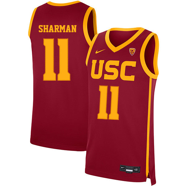 Bill Sharman 11 Red College Football Jersey football jersey product view 1