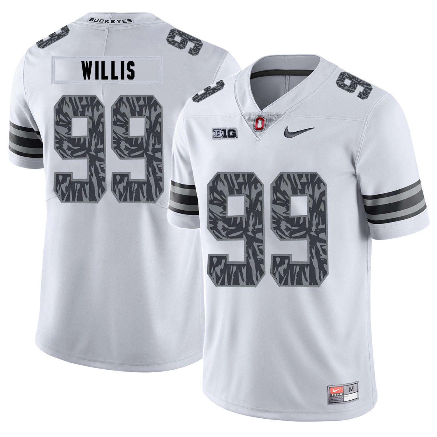 Bill Willis 99 Pattern White College Football Jersey football jersey product view 1