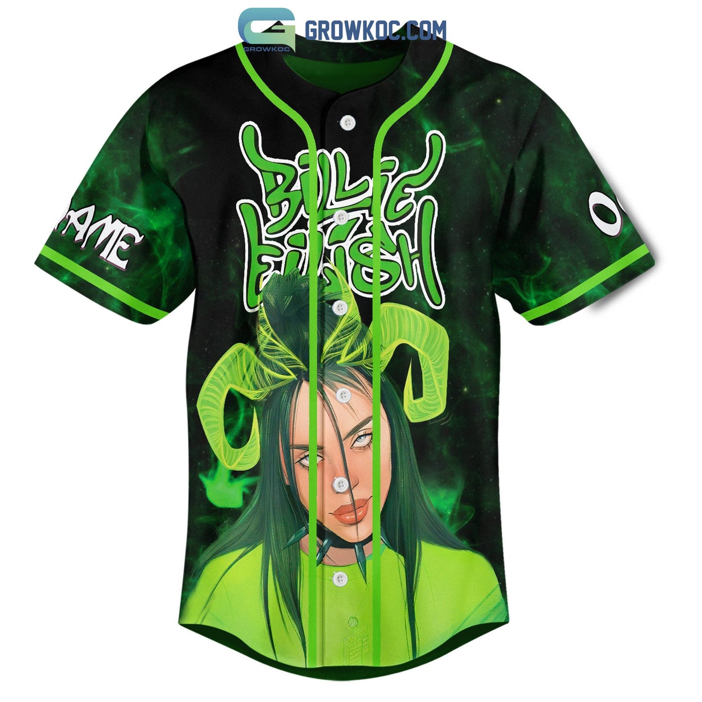 Billie Eilish When We All Fall Asleep Where Do We Go Personalized Baseball Jersey baseball jersey product view 2