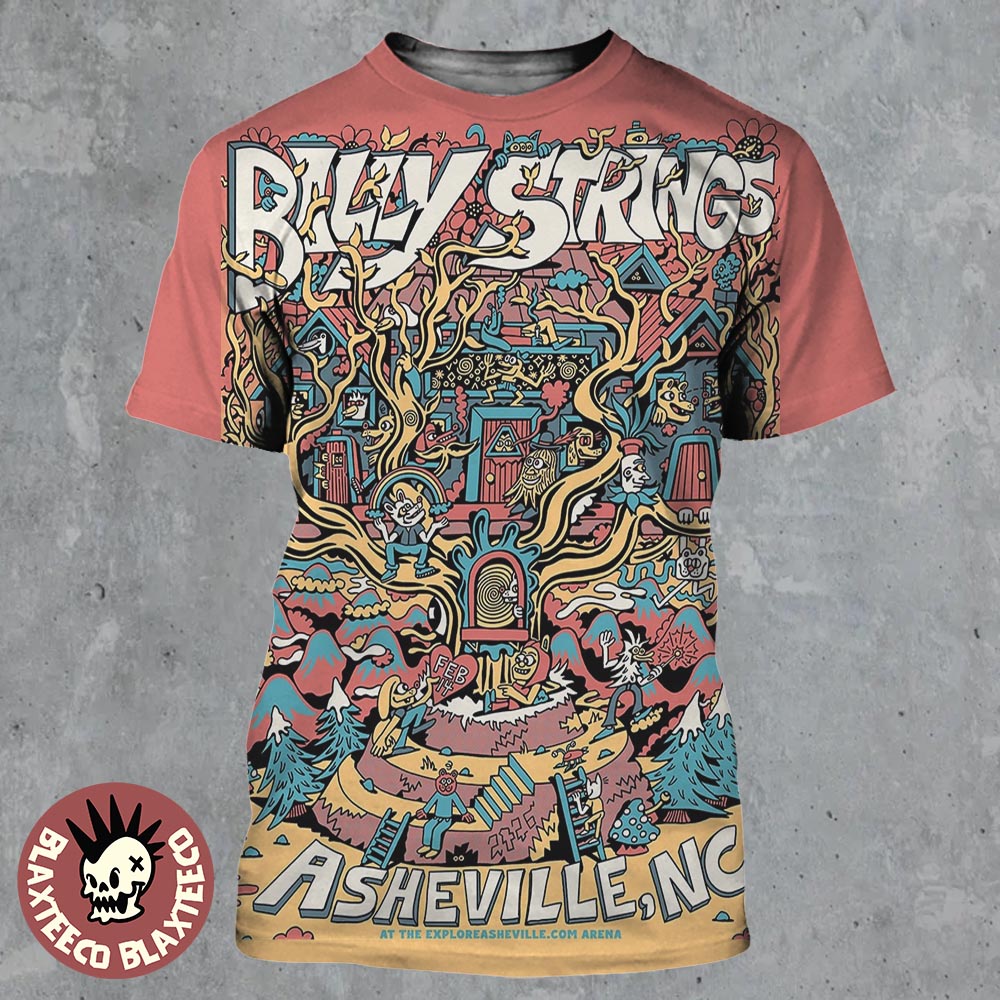 Billy Strings Asheville North Carolina 2026 Night 4 Poster At Exploreasheville.com Arena On February 14 2026 Art By Killer Acid All Over Print Shirt - T-Shirt, Sweatshirt, Hoodie