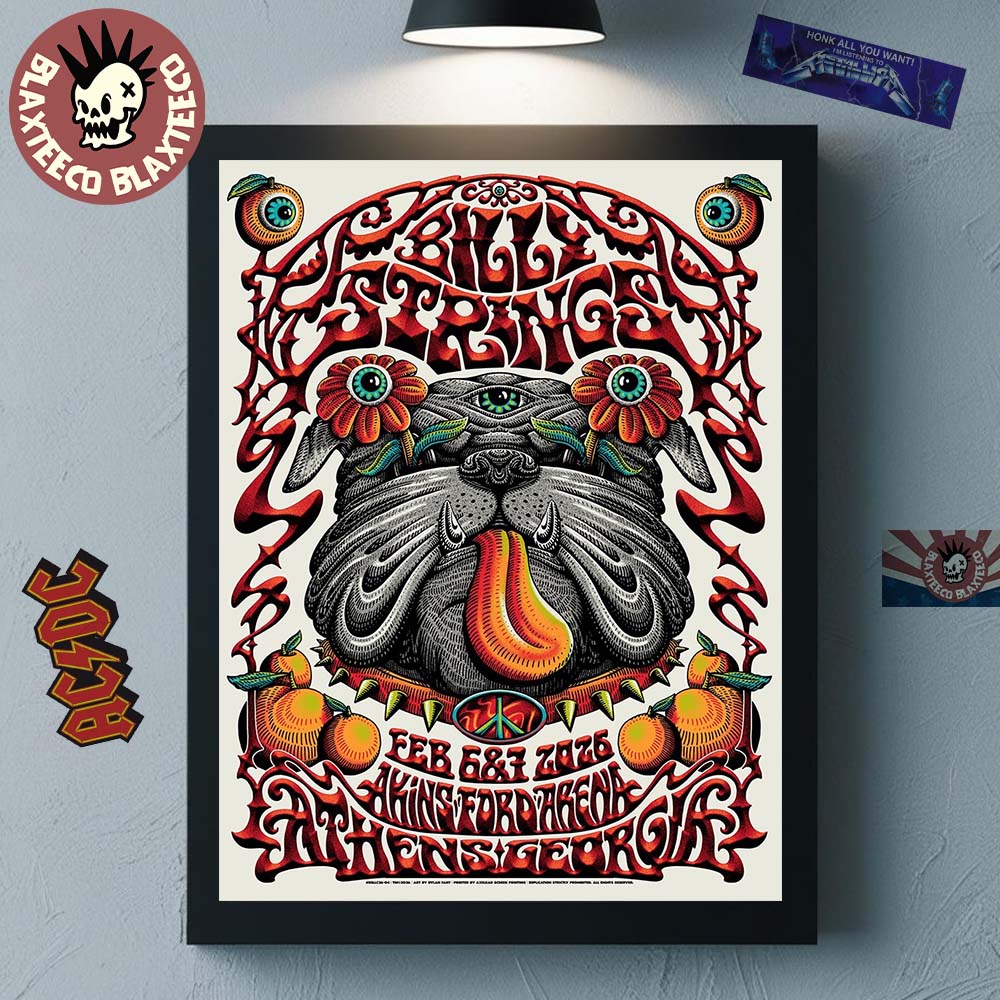 Billy Strings Athens Georgia 2026 Dual Night Poster At Akins Ford Arena On February 6 And 7 2026 Winter Tour Pitbull Floral Eye Art Poster Canvas - T-Shirt, Sweatshirt, Hoodie