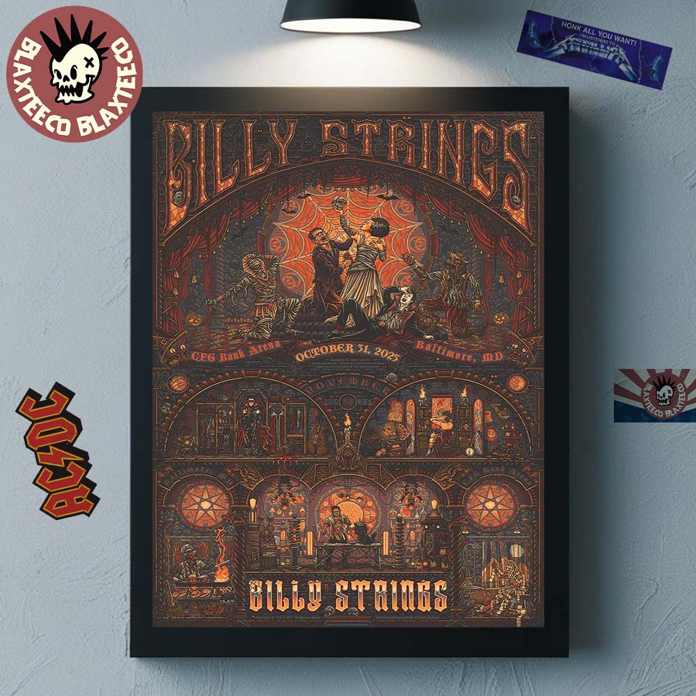Billy Strings Baltimore Maryland 2025 Dual Night Combined Venue Poster At CFG Bank Arena On October 31 And November 1 2025 Poster Canvas - T-Shirt, Sweatshirt, Hoodie