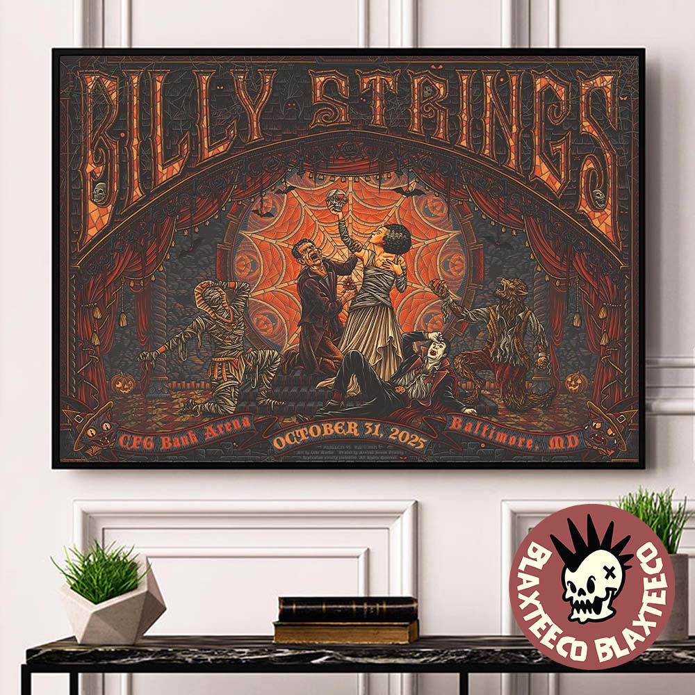 Billy Strings Baltimore Maryland 2025 Night 1 Venue Poster At CFG Bank Arena On October 31 2025 Home Decor Poster Canvas - T-Shirt, Sweatshirt, Hoodie