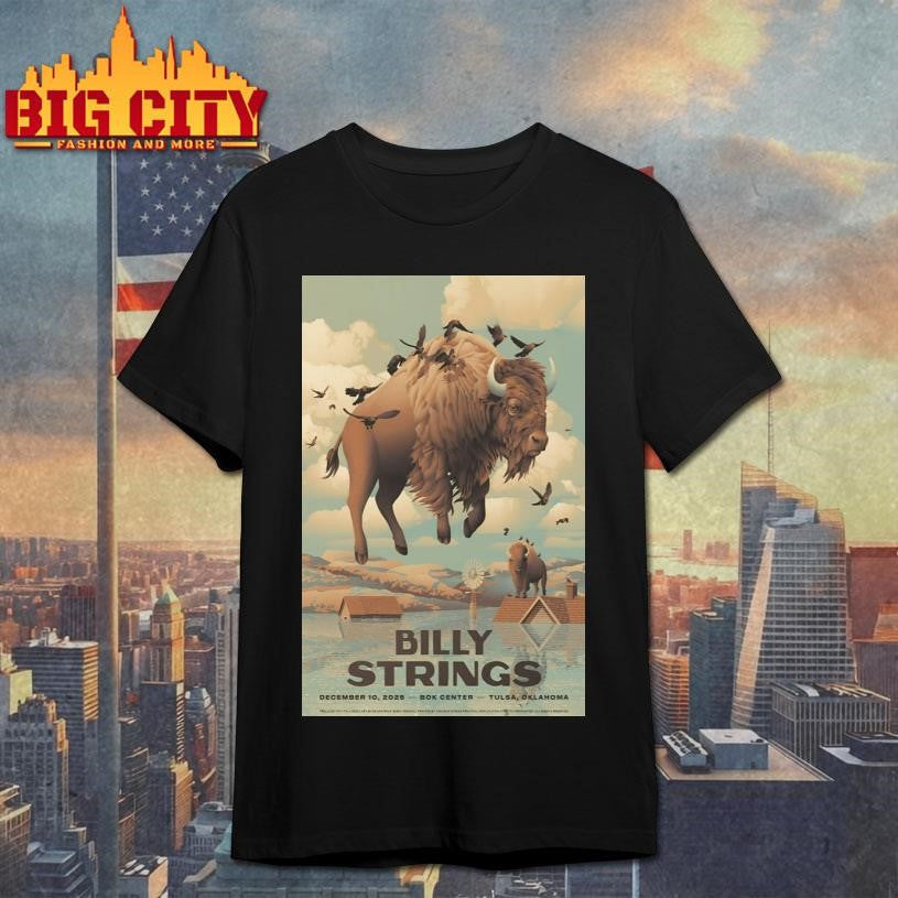 Billy Strings Dec 10 2025 At BOK Center Show Poster Shirt Unisex T-shirt, Sweatshirt, Hoodie, Long Sleeve Tee - T-Shirt, Sweatshirt, Hoodie