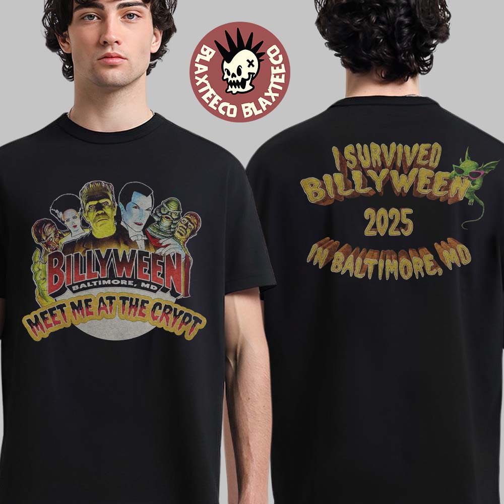 Billy Strings Halloween 2025 I Survived Billyween 2025 In Baltimore Maryland At CFG Bank Arena On October 31 And November 1 2025 Meet Me At The Crypt T-Shirt - T-Shirt, Sweatshirt, Hoodie