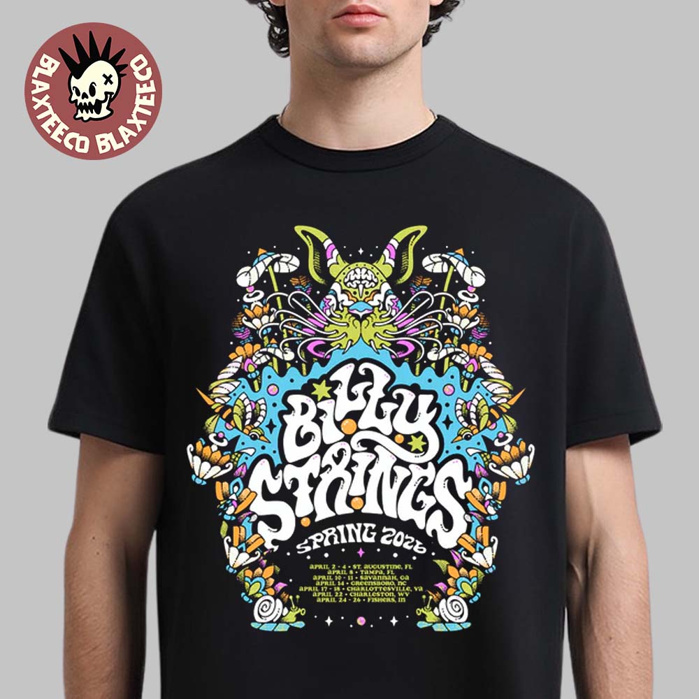 Billy Strings Spring 2026 Tour All Dates Poster Art By Tiffany Chin T-Shirt Unisex T-shirt, Sweatshirt, Hoodie, Long Sleeve Tee - T-Shirt, Sweatshirt, Hoodie