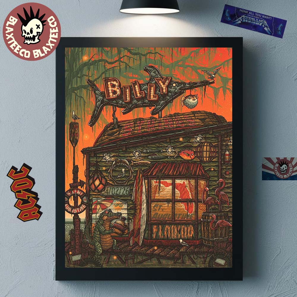 Billy Strings Spring St. Augustine Florida 2026 Night 1 Gig Poster At The St. Augustine Amphitheatre On April 2 2026 Poster Canvas - T-Shirt, Sweatshirt, Hoodie