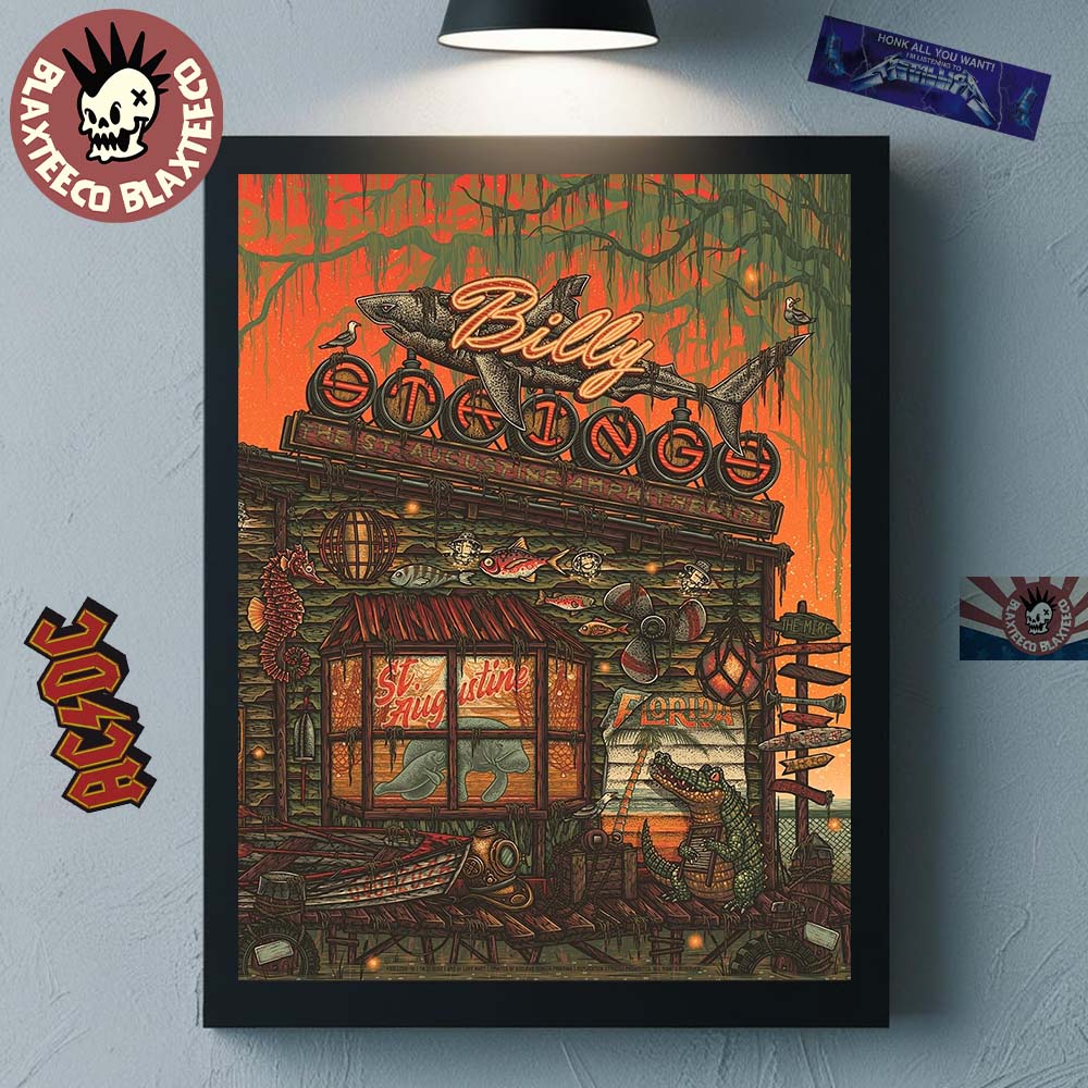 Billy Strings St. Augustine Florida 2026 Night 3 Gig Poster At The St. Augustine Amphitheatre On April 4 2026 Poster Canvas - T-Shirt, Sweatshirt, Hoodie