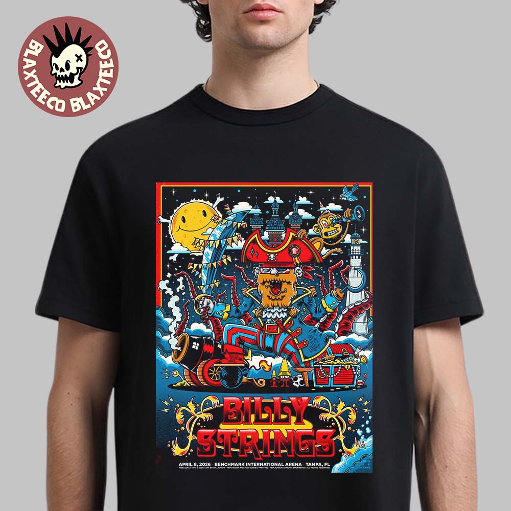 Billy Strings Tampa Florida 2026 Merch Gig Poster At Benchmark International Arena On April 8 2026 The Pirate Art T-Shirt - T-Shirt, Sweatshirt, Hoodie