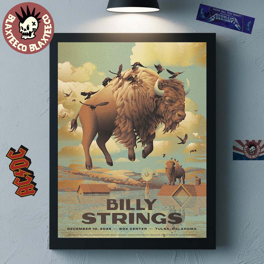 Billy Strings Tulsa Oklahoma 2025 Event Poster At Bok Center On December 10 2025 The Flying Bison Art Home Decor Poster Canvas - T-Shirt, Sweatshirt, Hoodie