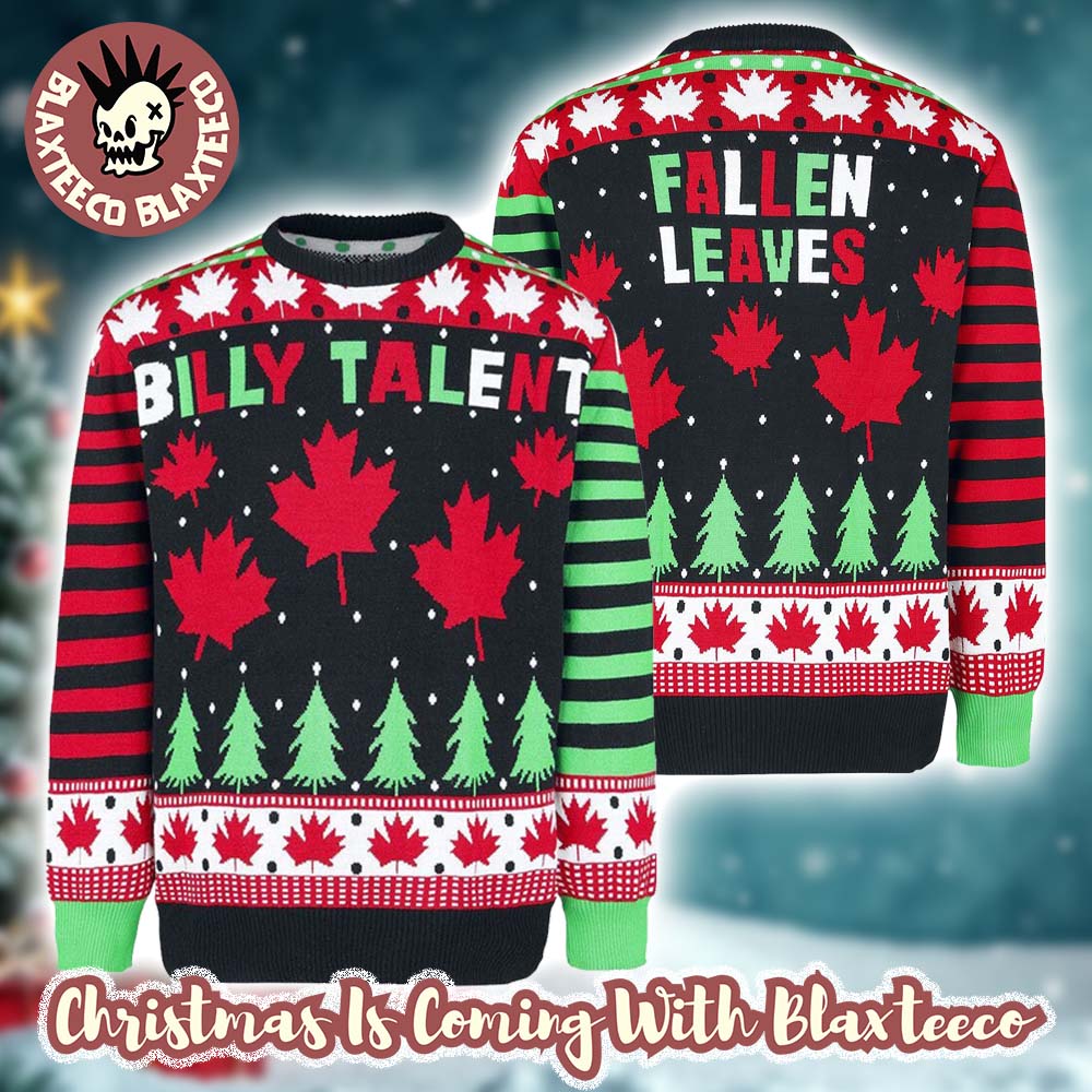 Billy Talent Canadian Rockers Fallen Leaves Holiday 2025 Ugly Christmas Sweater Unisex T-shirt, Sweatshirt, Hoodie, Long Sleeve Tee - T-Shirt, Sweatshirt, Hoodie