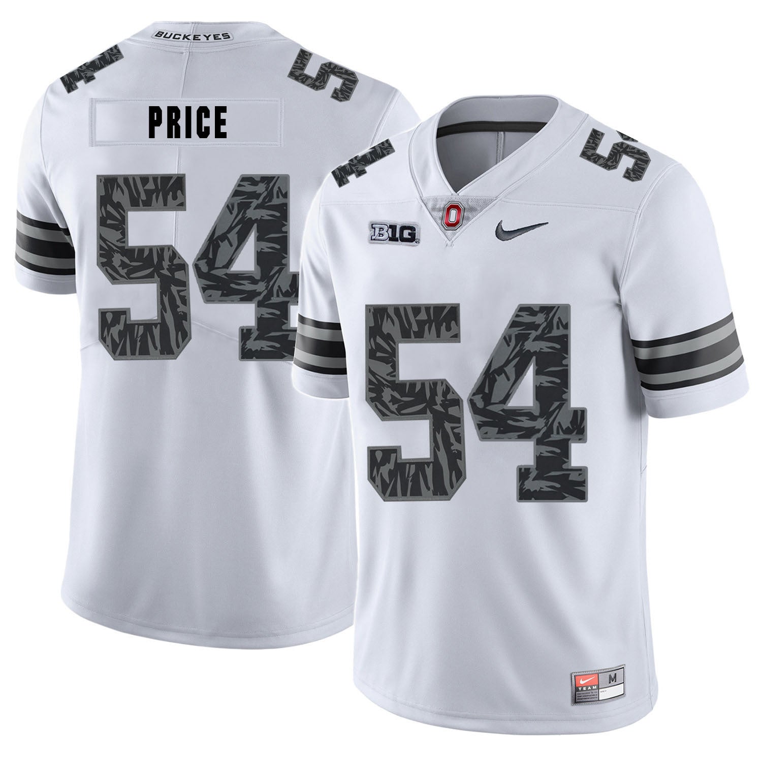 Billy Price 54 Pattern White College Football Jersey football jersey product view 1