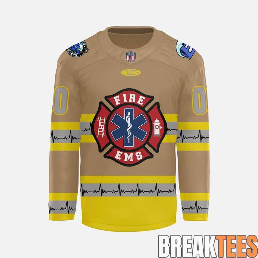 Biloxi Breakers 2026 First Responders Night Hockey Jersey hockey jersey product view 2