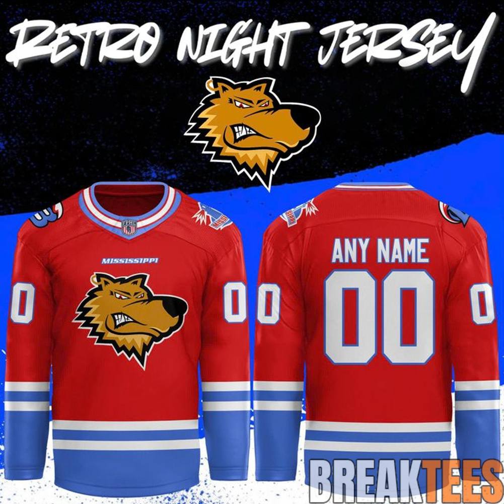 Biloxi Breakers 2026 Retro Night Hockey Jersey hockey jersey product view 1