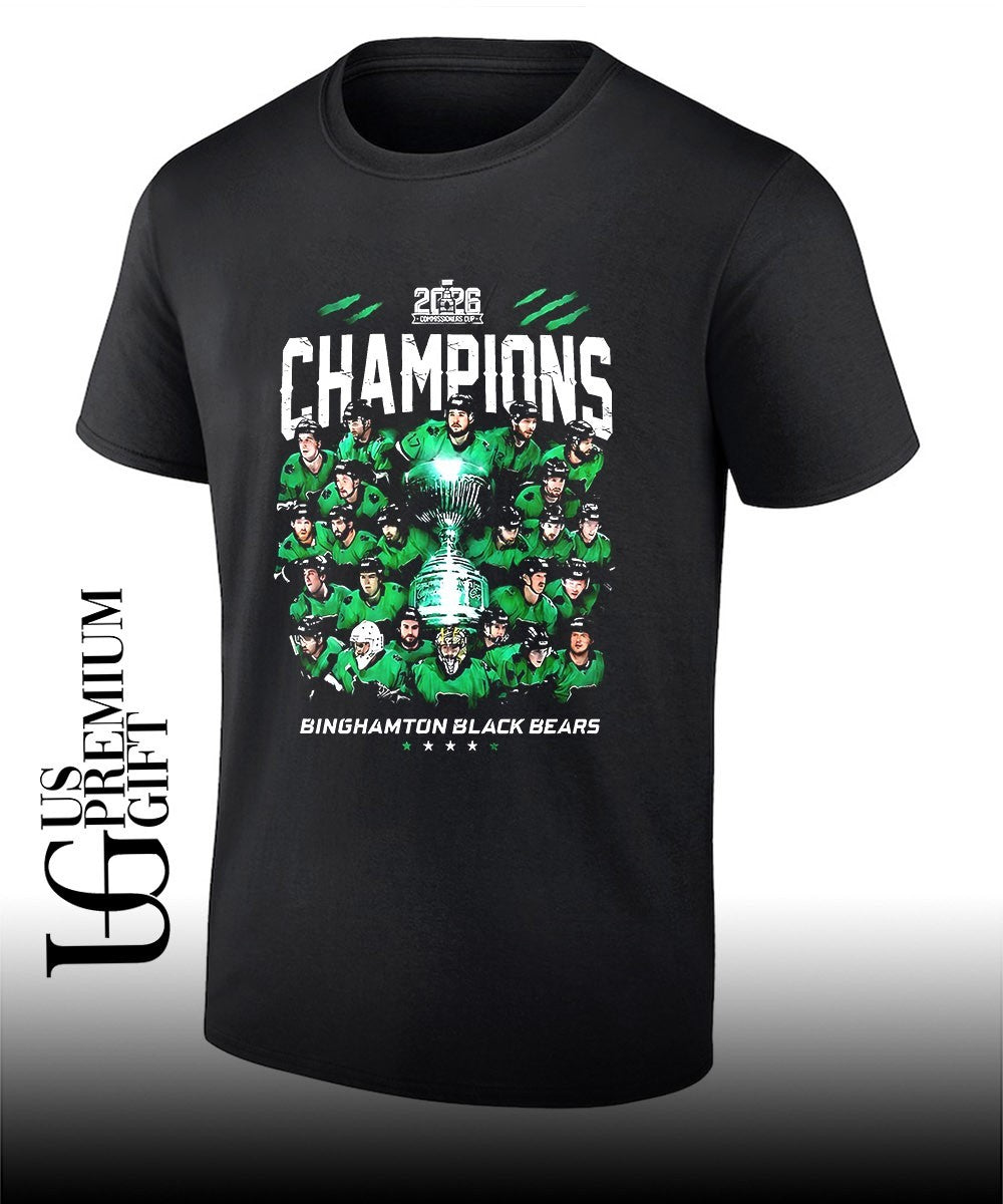 Binghamton Black Bears Commissionners Cup 2026 Champions shirt Unisex T-shirt, Sweatshirt, Hoodie, Long Sleeve Tee - T-Shirt, Sweatshirt, Hoodie