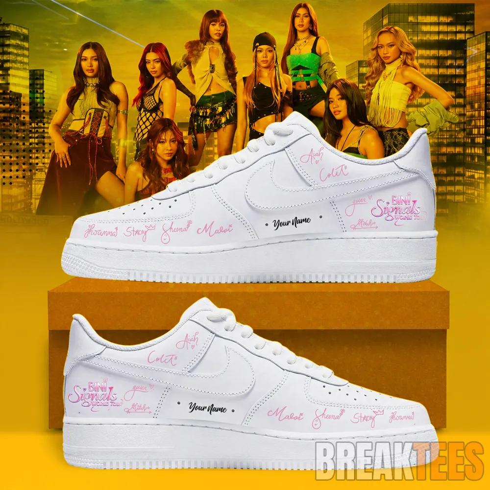 Bini Signal World Tour 2026 Custom Air Force 1 Shoes Unisex T-shirt, Sweatshirt, Hoodie, Long Sleeve Tee - T-Shirt, Sweatshirt, Hoodie