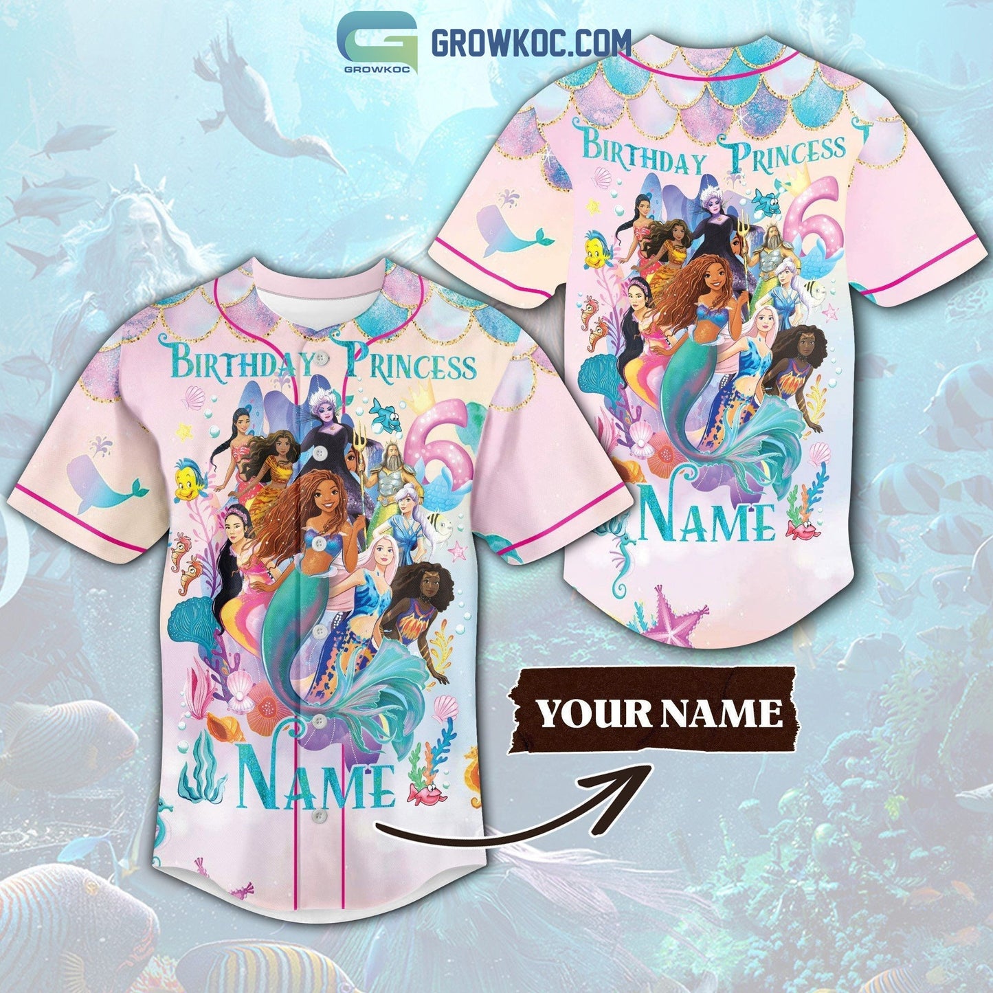Birthday Princess Personalized Baseball Jersey baseball jersey product view 1