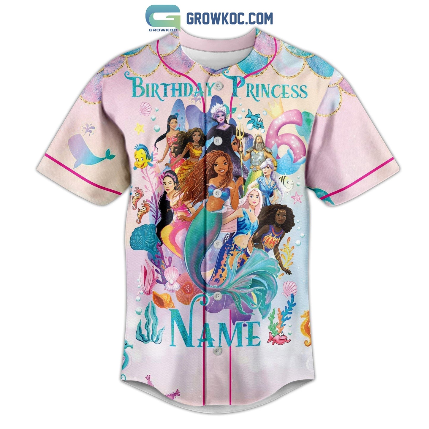 Birthday Princess Personalized Baseball Jersey baseball jersey product view 2